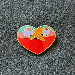 Laurel Burch “Bird Heart” Enamel Pin/ Brooch